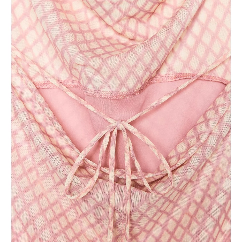 Zara Printed Tulle Slip Dress - Picture 7 of 7